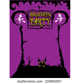 vector happy halloween card design template. halloween poster for party or greeting card
