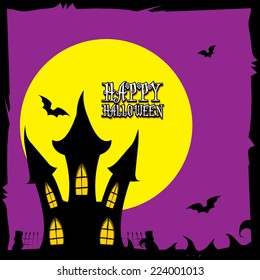 vector happy halloween card design template. halloween poster for party or greeting card