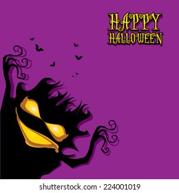 vector happy halloween card design template. halloween poster for party or greeting card