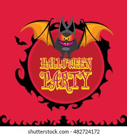 vector happy halloween card design template. halloween poster for party or greeting card