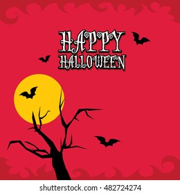 vector happy halloween card design template. halloween poster for party or greeting card