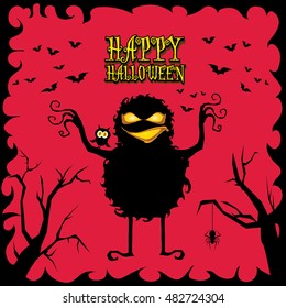 vector happy halloween card design template. halloween poster for party or greeting card