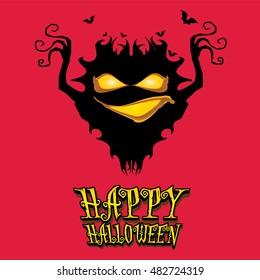 vector happy halloween card design template. halloween poster for party or greeting card