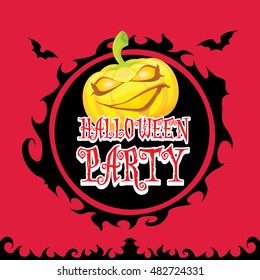 vector happy halloween card design template. halloween poster for party or greeting card