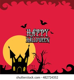 vector happy halloween card design template. halloween poster for party or greeting card