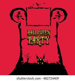 vector happy halloween card design template. halloween poster for party or greeting card