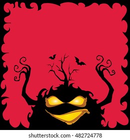 vector happy halloween card design template. halloween poster for party or greeting card