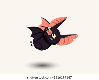 Vector happy Halloween day cute bat character. Cute collection of bats with different poses. Vector illustration. Happy halloween day