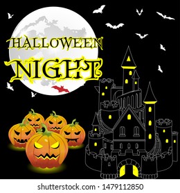 Vector Happy Halloween, Design of card or background