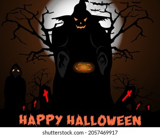 vector happy halloween illustration background