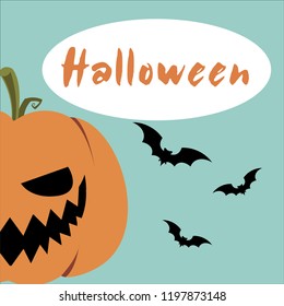 vector happy halloween vector illustration text banner