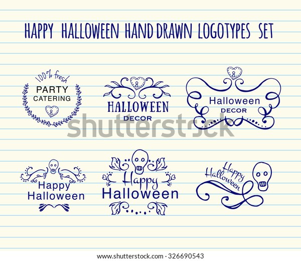 Vector Happy Halloween Party Badges Set Stock Vector Royalty Free 326690543