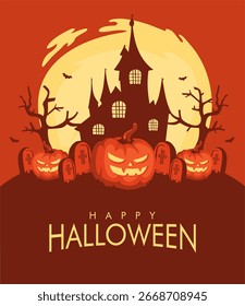 vector happy halloween poster template