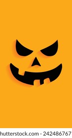 vector happy halloween pumpkin face on orange background wallpaper