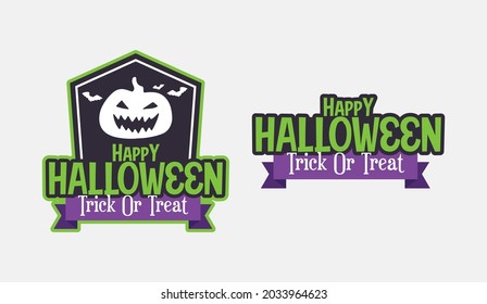 vector of happy halloween sticker badge for halloween day