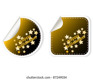vector Happy Halloween stickers set holiday card