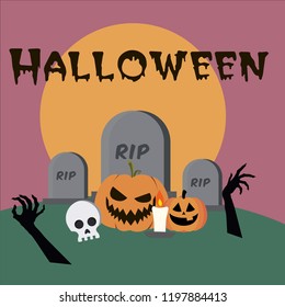 vector happy halloween text banner