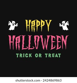 vector happy halloween trick or treat text