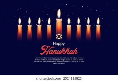 vector of Happy Hanukkah background with candles