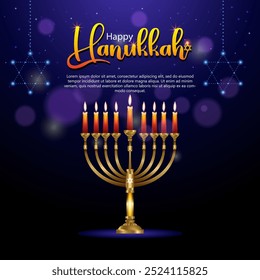 vetor de fundo feliz Hanukkah com velas