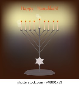 vector of Happy Hanukkah banner