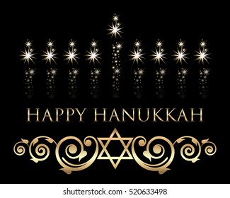 Vector "Happy Hanukkah" card