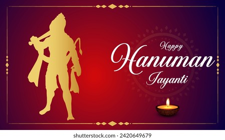 Vector Happy hanuman jayanti hindu festival celebration banner design.