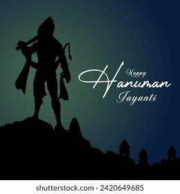 Vector Happy hanuman jayanti hindu festival celebration banner design.