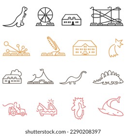 Vector happy holiday icon collection set