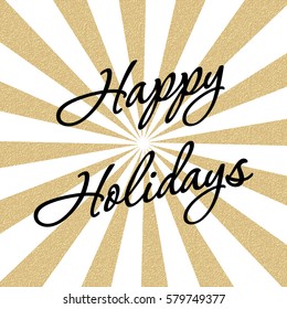 Vector Happy Holidays text for greeting card, poster, flyer, festive banner. 