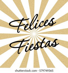 Vector Happy Holidays text for spanish greeting card, poster, flyer, festive banner. 
