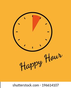 vector of the happy hour background with clock