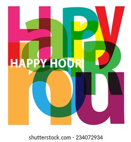 Vector Happy hour. Broken text 