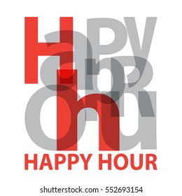 Vector Happy hour. Broken text 