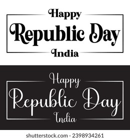 Vector happy indian republic day text typography design.