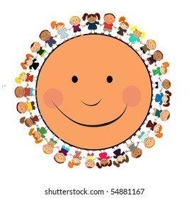 vector happy kids.