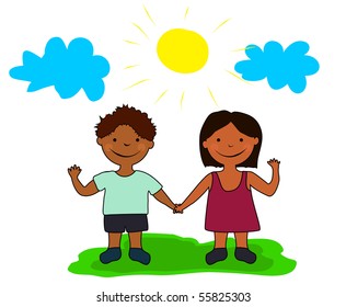vector happy kids.