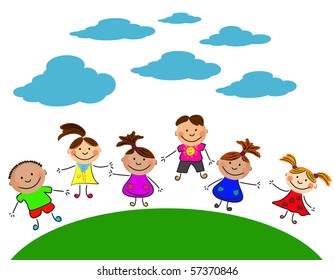 Vector Happy Kids Stock Vector (Royalty Free) 55188118 | Shutterstock