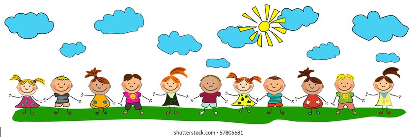 Vector niños felices.