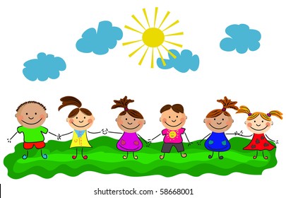 Vector Happy Kids Stock Vector (Royalty Free) 58668001 | Shutterstock