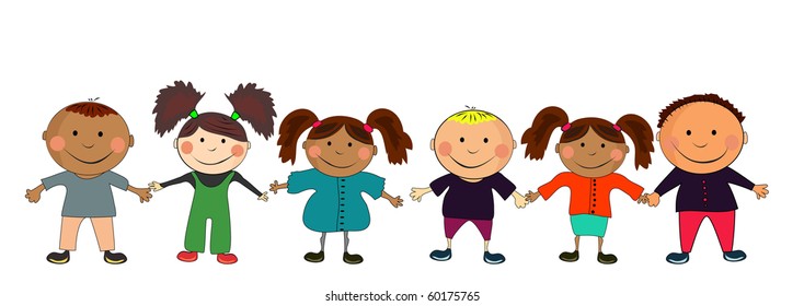 Vector Happy Kids Stock Vector (Royalty Free) 60175765 | Shutterstock