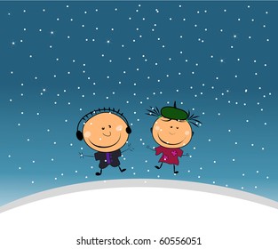 vector happy  kids.