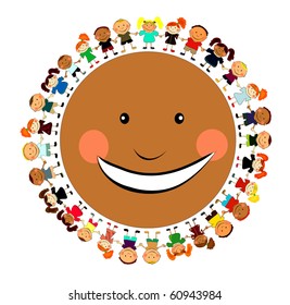 vector happy  kids.