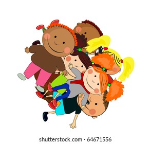 vector happy kids.