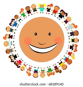 vector happy kids.