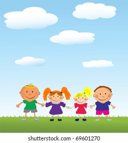 Happy Vector Kids Stock Vector (Royalty Free) 56354827 | Shutterstock