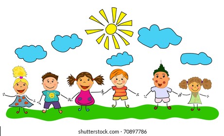 Happy Kids Stock Vector (Royalty Free) 47819134 | Shutterstock