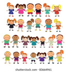 vector happy kids.