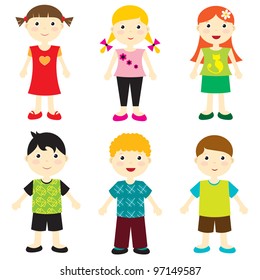 vector happy kids