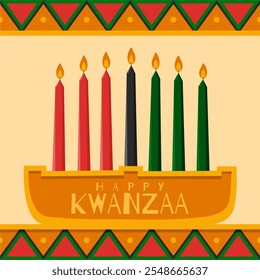 Vector feliz kwanzaa Plantilla de fondo